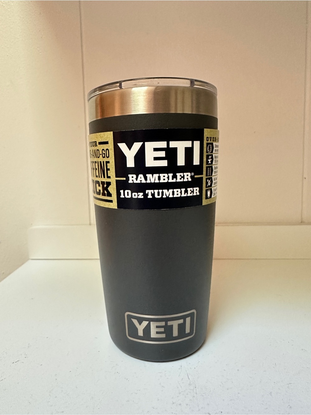 YETI Rambler 10oz tumbler with magslider lid Charcoal. DISCONTINUED RETIRED. NWT
